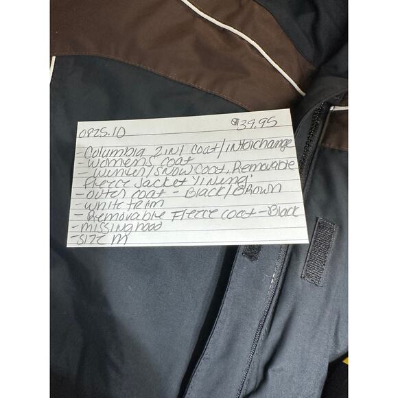 Columbia Interchange 2 In 1‎ Jacket Womens M Black Brown Removable Fleece Jacket - Picture 5 of 11